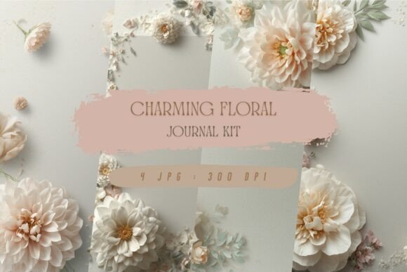 Download Charming Floral Journal Kit, Wallpaper - Premium Bundle
