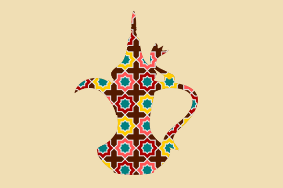 Download Mosaic Patterned Dallah Arab Coffee Pot - Arab Collection