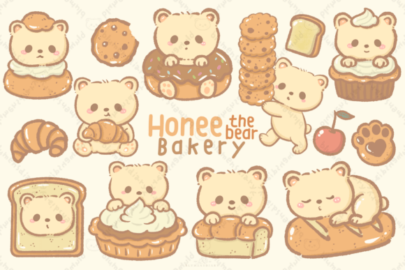 Download Kawaii Bear Bakery Clipart - Bakery Collection
