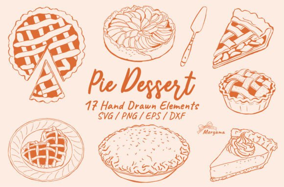 Download Hand Drawn Pie Bakery Dessert SVG PNG - Bakery Collection